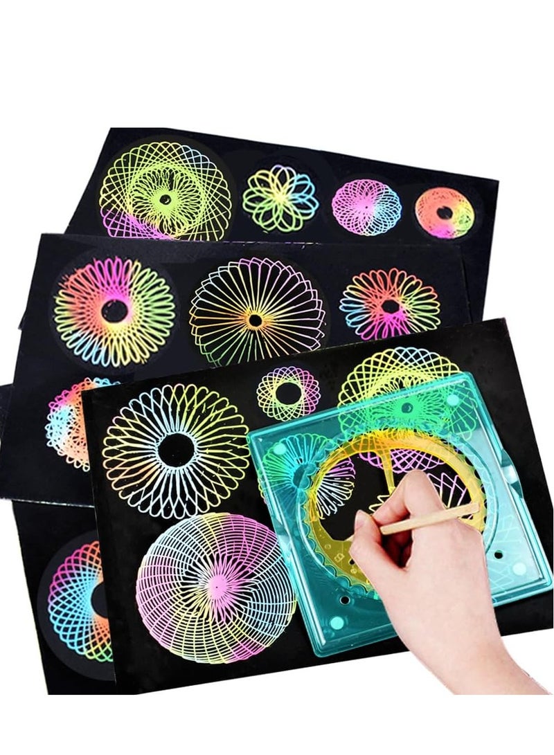 كابتن تيك Spirograph Design Set Geometric Drawing Ruler, Multicolored Professional Plastic Kids Art Painting Tool Durable - Image 2
