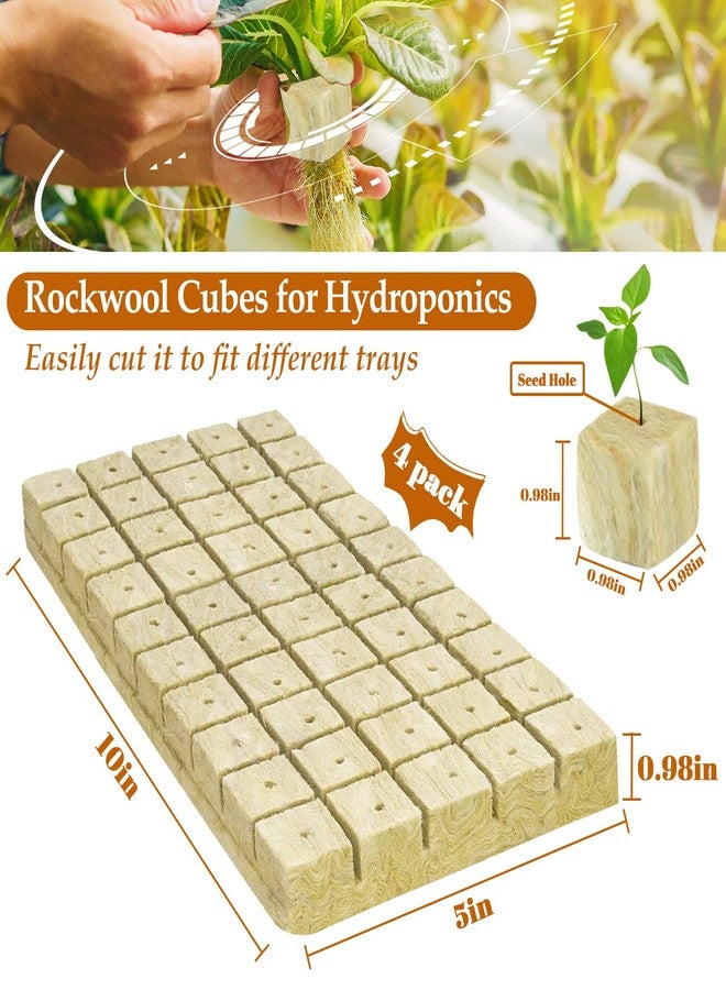 Legigo 1 Inch Rockwool Cubes Seed Starter Grow Cubes for Hydroponics, Rock Wool Planting Cubes Clone Cubes Soilless Cultivation Hydroponics Pods for Garden Plants Germination (4 Sheet, 200 Plugs) - Image 2