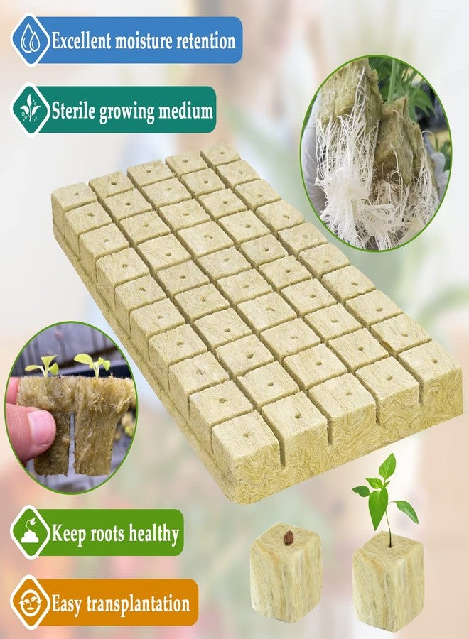 Legigo 1 Inch Rockwool Cubes Seed Starter Grow Cubes for Hydroponics, Rock Wool Planting Cubes Clone Cubes Soilless Cultivation Hydroponics Pods for Garden Plants Germination (4 Sheet, 200 Plugs) - Image 3