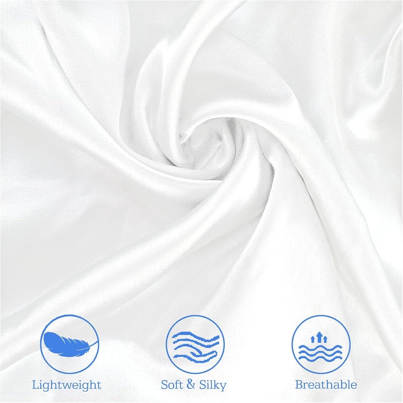 Zelimun Curved Pillow Case, Side Sleeper Pillowcase, White Satin Pillowcase Cover with Zipper, Breathable and Soft, Queen Size 20 x 30 Inches - Image 4