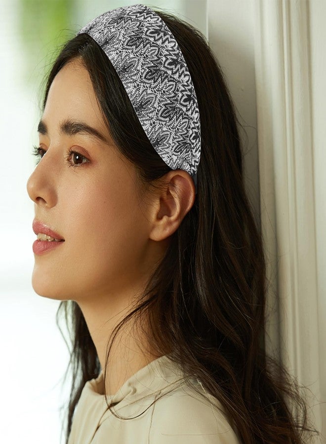 ACO-UINT Gray Headband for Women, Boho Wide Headbands Thick Headbands with Teeth, Large Head Bands for Women's Hair Turban Hairbands Hair Accessories for Women - Image 4