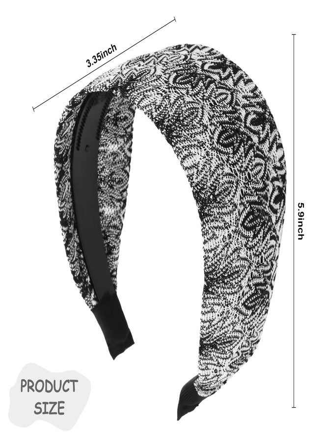 ACO-UINT Gray Headband for Women, Boho Wide Headbands Thick Headbands with Teeth, Large Head Bands for Women's Hair Turban Hairbands Hair Accessories for Women - Image 2