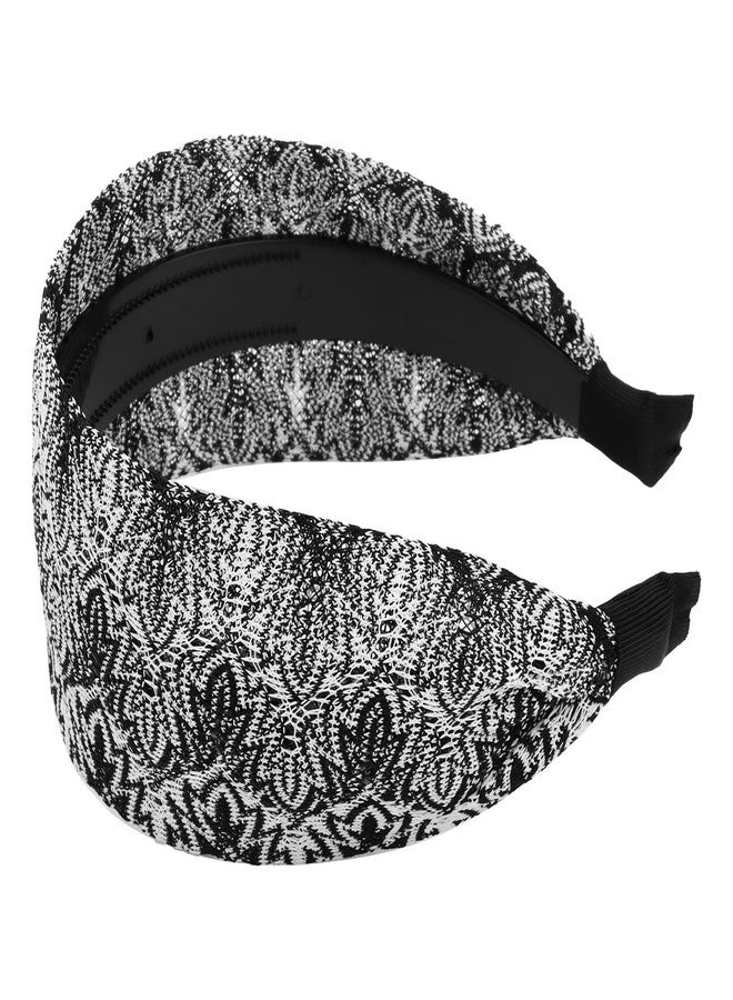 ACO-UINT Gray Headband for Women, Boho Wide Headbands Thick Headbands with Teeth, Large Head Bands for Women's Hair Turban Hairbands Hair Accessories for Women - Image 1