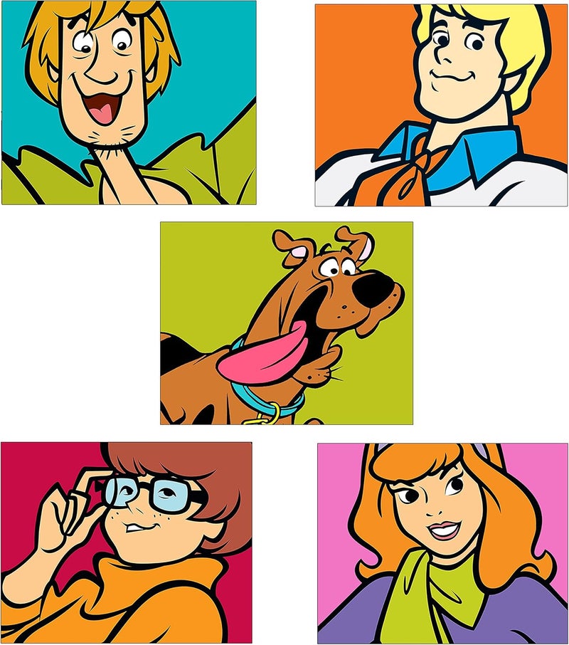 BigWig Prints SCOOBY DOO Kids Wall Art - Set of 5 Adorable Glossy Photos - Scooby - Shaggy - Thelma - Daphne - Fred - Image 1