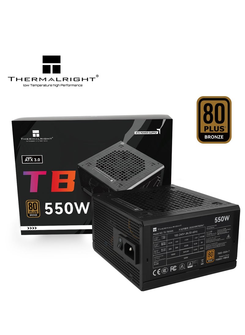 Thermalright TR-TB 550W 80+ Bronze ATX 3.0 Non-Modular Power Supply - Black - Image 1
