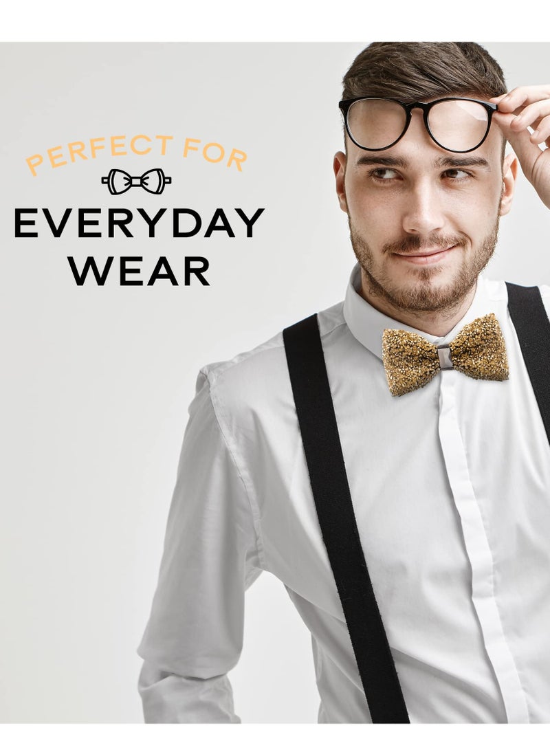 SOLARAE ربطات عنق، ربطة عنق مزينة بالأحجار الكريمة للرجال والأولاد، ربطة عنق مسبقة الربط مع لامعة، ربطة عنق ماسية بطول قابل للتعديل، مناسبة للحفلات والمناسبات والزفاف، مناسبة للبدلات وقمصان الدريس. - Image 4