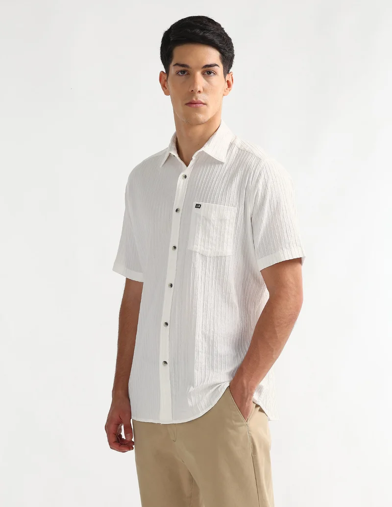 Arrow White Dobby Regular Fit Shirt for Men | Best Price UAE