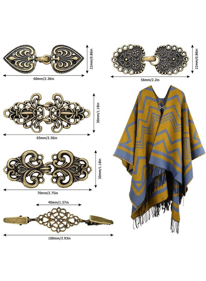 MaehSab Weater Clip, 5 Pcs Retro Shawl Sweater Clips, Maehsab Vintage Cardigan Clips For Women Clothing, Sweater Clasps, Shawl Pin, Halloween Sweater Clips For Cardigans, Cloak Clasp For Girl Women - Image 2