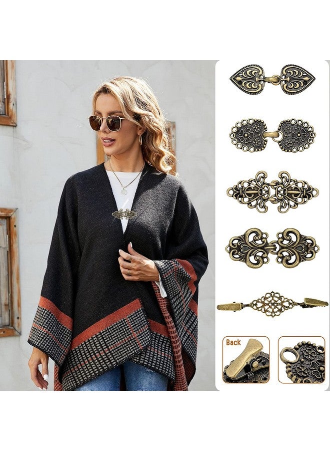 MaehSab Weater Clip, 5 Pcs Retro Shawl Sweater Clips, Maehsab Vintage Cardigan Clips For Women Clothing, Sweater Clasps, Shawl Pin, Halloween Sweater Clips For Cardigans, Cloak Clasp For Girl Women - Image 4