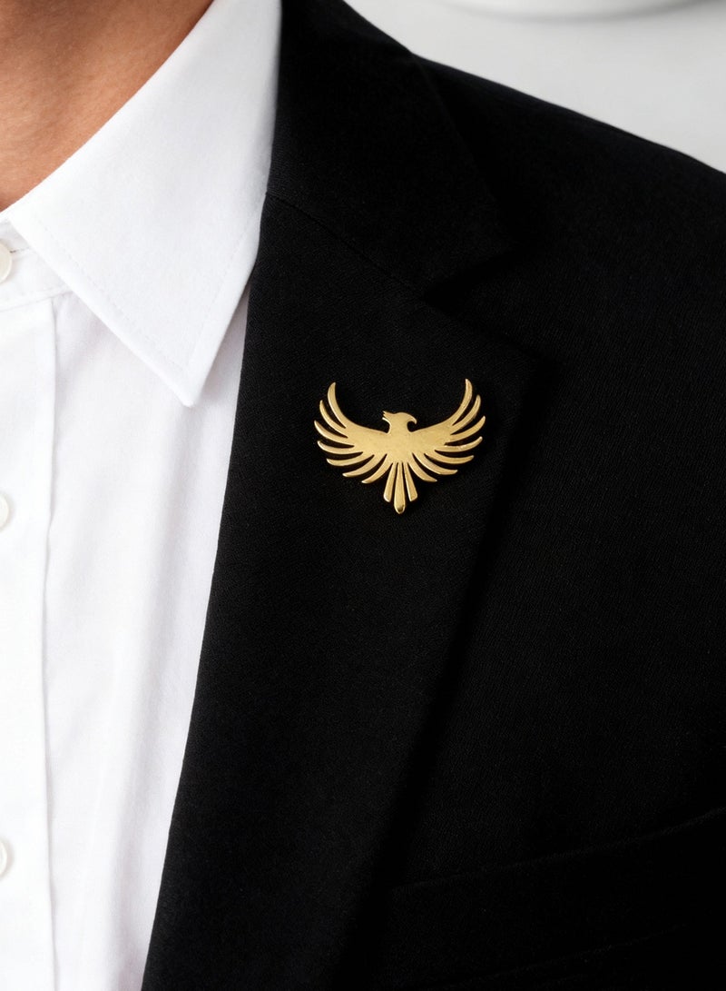 DB Innov. Pin Brooch, 1PC Golden Premium Stainless Steel Pin Brooch for Women Men Children, Lapel Pins Shirt Collar Brooch Buckle Lapel Pins Badge Suit Clip Accessory for Clothing Bags Jackets Shirts. - Image 1
