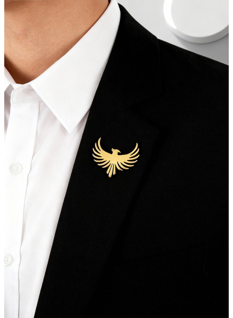 DB Innov. Pin Brooch, 1PC Golden Premium Stainless Steel Pin Brooch for Women Men Children, Lapel Pins Shirt Collar Brooch Buckle Lapel Pins Badge Suit Clip Accessory for Clothing Bags Jackets Shirts. - Image 2