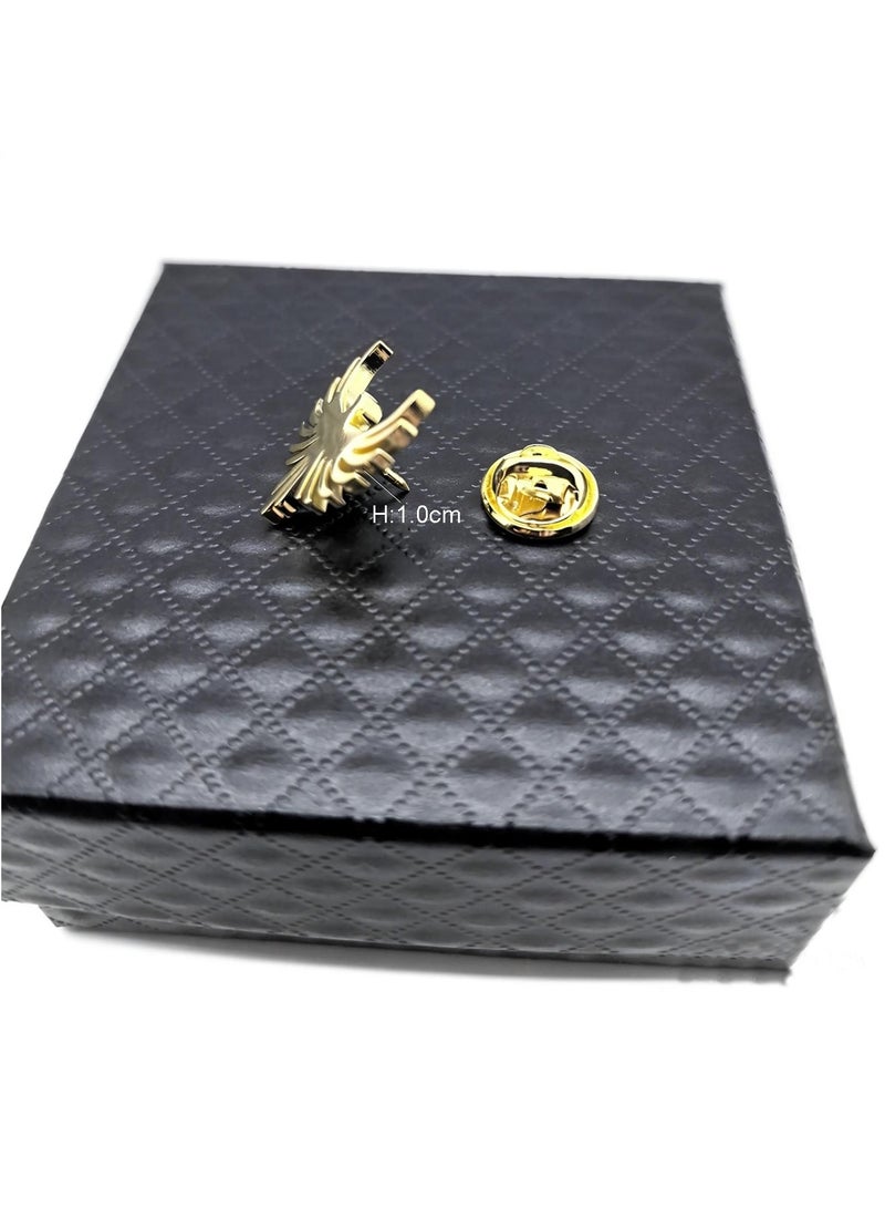 DB Innov. Pin Brooch, 1PC Golden Premium Stainless Steel Pin Brooch for Women Men Children, Lapel Pins Shirt Collar Brooch Buckle Lapel Pins Badge Suit Clip Accessory for Clothing Bags Jackets Shirts. - Image 5