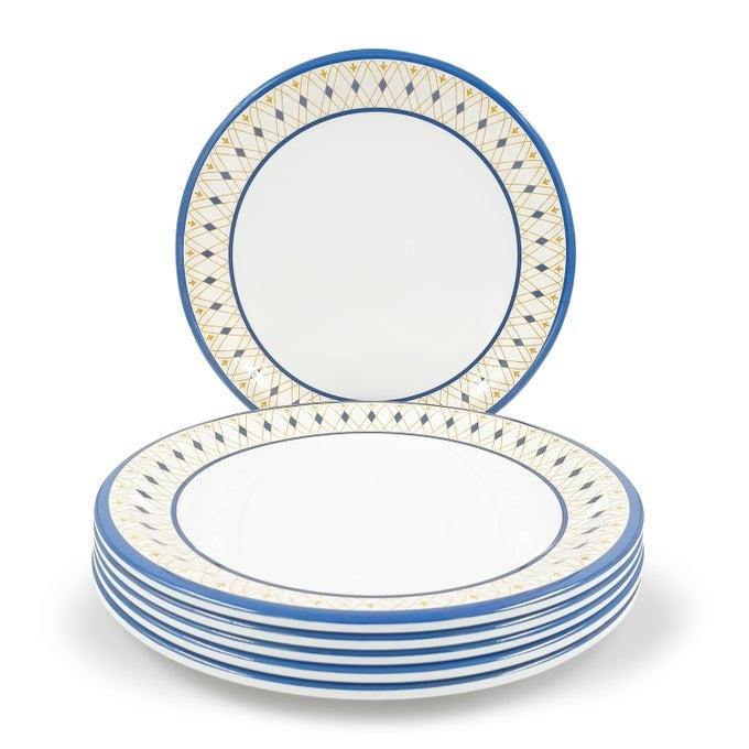 PURE MELAMINE BUFFET PLATE SET ELEGANCE 125 6 NOS STAIN FREE GLAZED FINISH