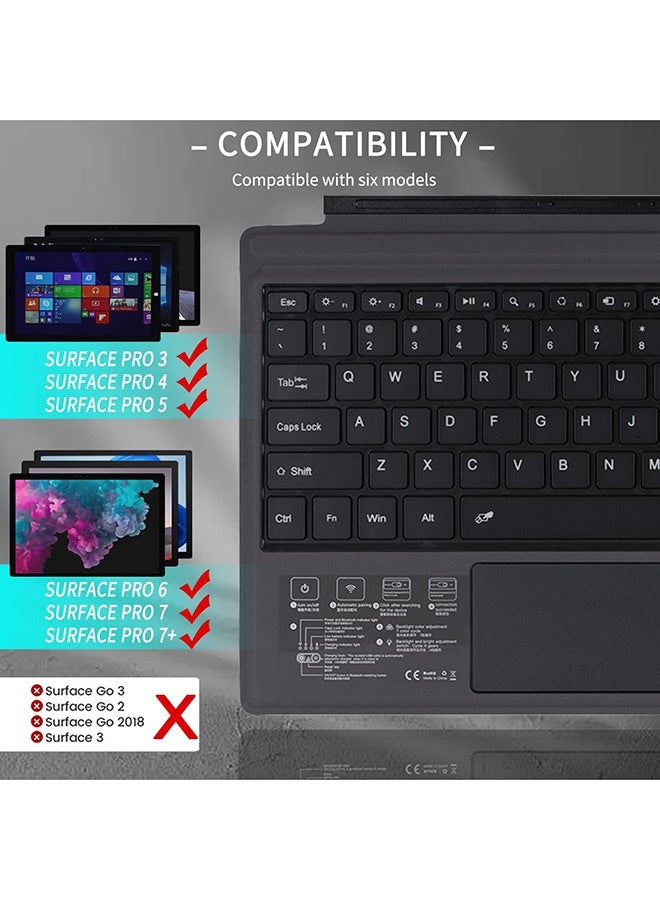 TUNKE Arabic Bluetooth Keyboard with Large Touchpad for Surface Pro 3/4/5/6/7, Wireless - Image 2