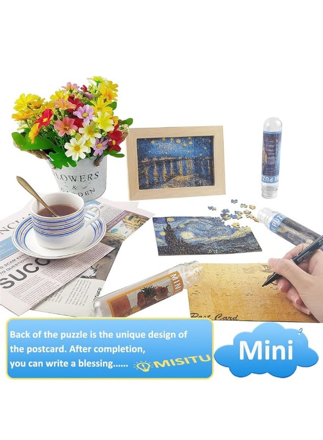 ChengQiSM Small Jigsaw Puzzles for Adults Mini Puzzles 150 Pieces Small Puzzles Micro Piece Puzzles Starry Night Rhone River Sunflower Puzzles 6 x 4 Inches 3 Pack - Image 2