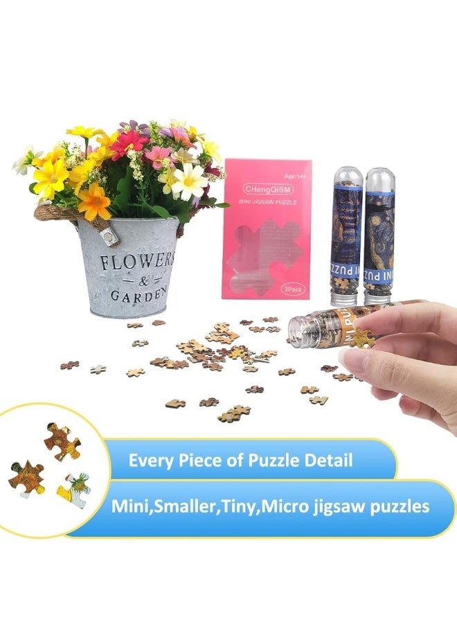 ChengQiSM Small Jigsaw Puzzles for Adults Mini Puzzles 150 Pieces Small Puzzles Micro Piece Puzzles Starry Night Rhone River Sunflower Puzzles 6 x 4 Inches 3 Pack - Image 4