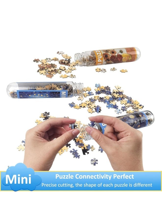 ChengQiSM Small Jigsaw Puzzles for Adults Mini Puzzles 150 Pieces Small Puzzles Micro Piece Puzzles Starry Night Rhone River Sunflower Puzzles 6 x 4 Inches 3 Pack - Image 5