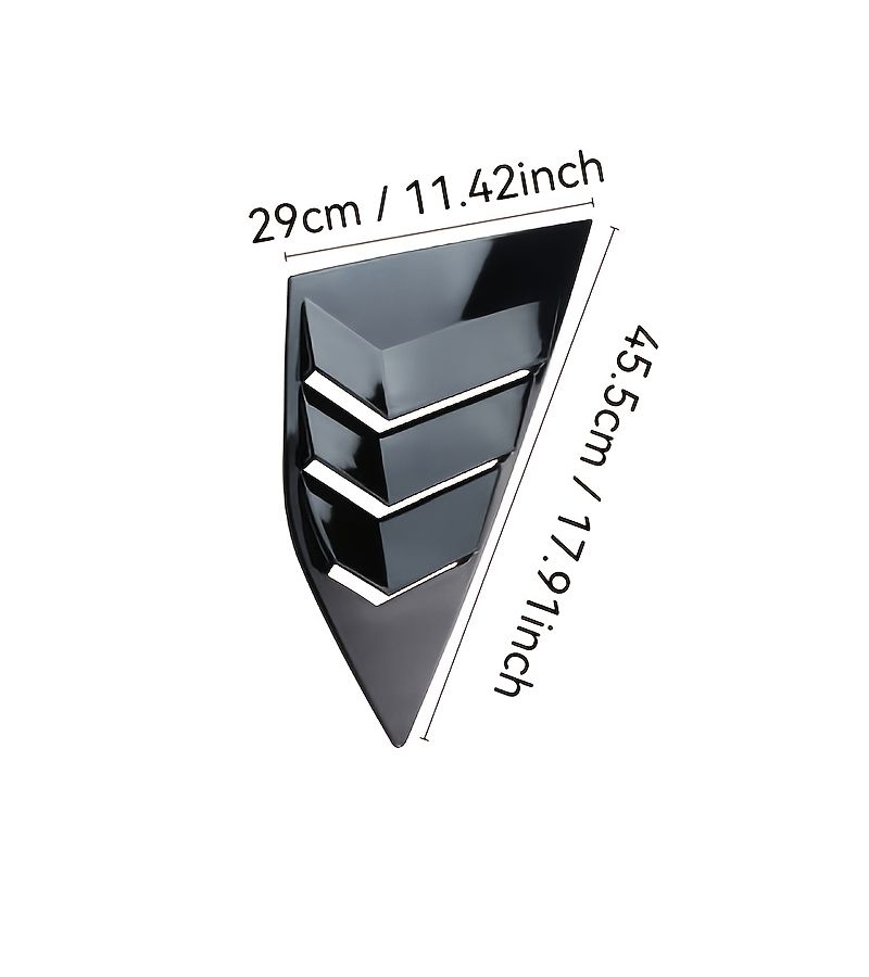 For 2012-2018 Ford Focus Bright Black Exterior Rear Triangular Louver Window Decoration Modification Accessory - Image 2