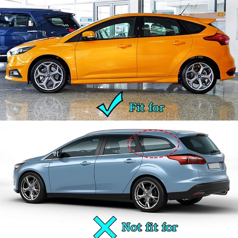 For 2012-2018 Ford Focus Bright Black Exterior Rear Triangular Louver Window Decoration Modification Accessory - Image 3