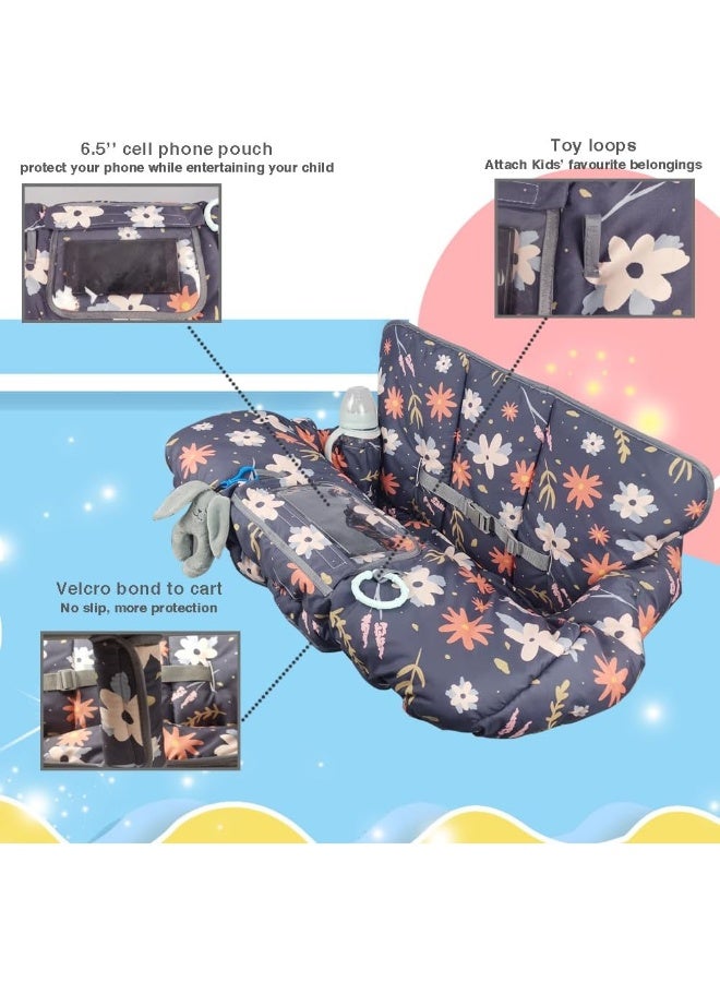 DODO NICI Shopping Cart Cover for Baby/Toddler, Cozy High Chair Cover & Grocery cart Cover Cushion, Dark Blue - Image 3