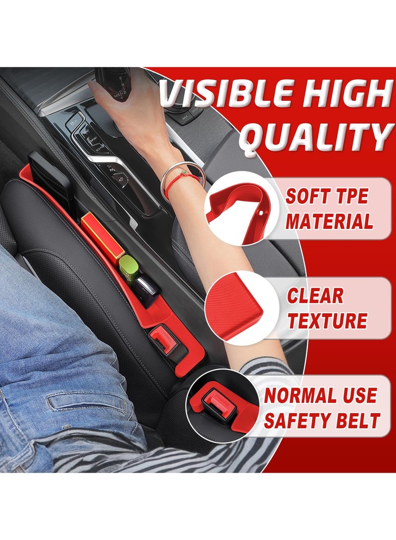 Generic 2 PCS Car Seat Gap Filler Organizer Multifunctional Cars Gap Fillers Storage Auto Interior Accessories Prevent Things from Falling Between Seats and Console (Red) - Image 3