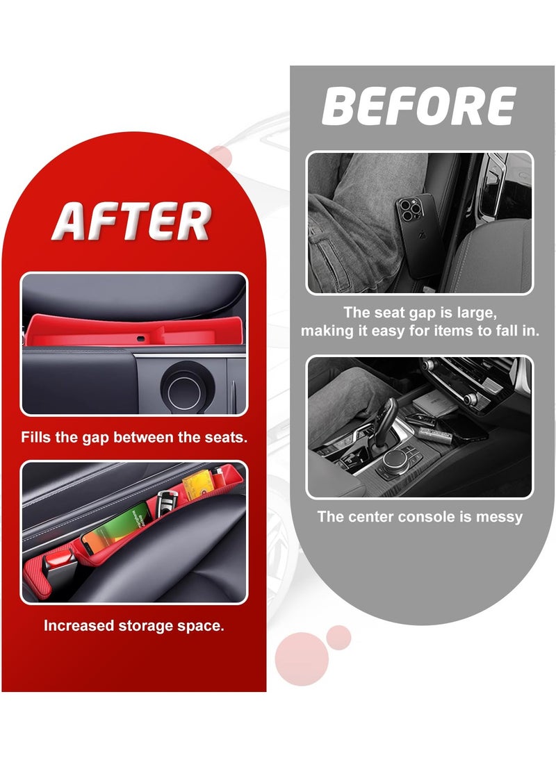 Generic 2 PCS Car Seat Gap Filler Organizer Multifunctional Cars Gap Fillers Storage Auto Interior Accessories Prevent Things from Falling Between Seats and Console (Red) - Image 4