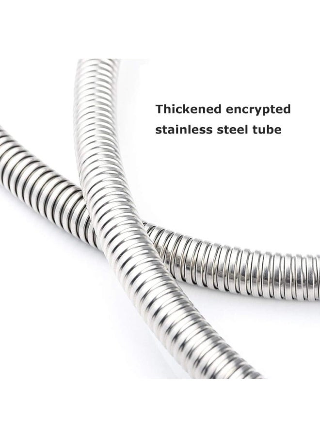 general Stainless Steel Flexible Shower Hose 2M Long Bathroom Water Extension Plumbing Pipe Pulling Spring Tube - Image 5