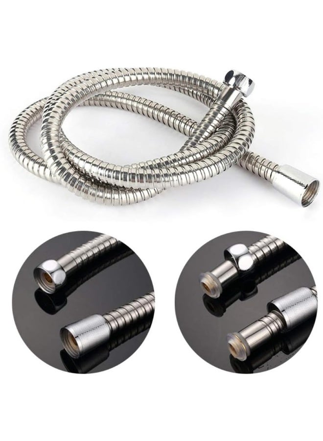 general Stainless Steel Flexible Shower Hose 2M Long Bathroom Water Extension Plumbing Pipe Pulling Spring Tube - Image 2