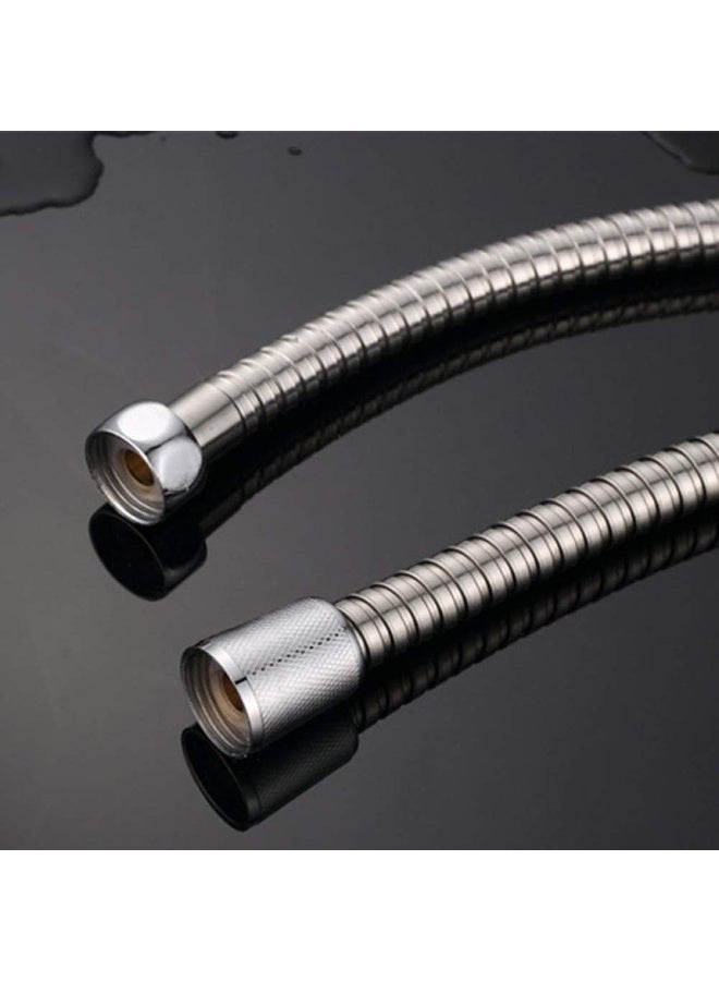 general Stainless Steel Flexible Shower Hose 2M Long Bathroom Water Extension Plumbing Pipe Pulling Spring Tube - Image 3
