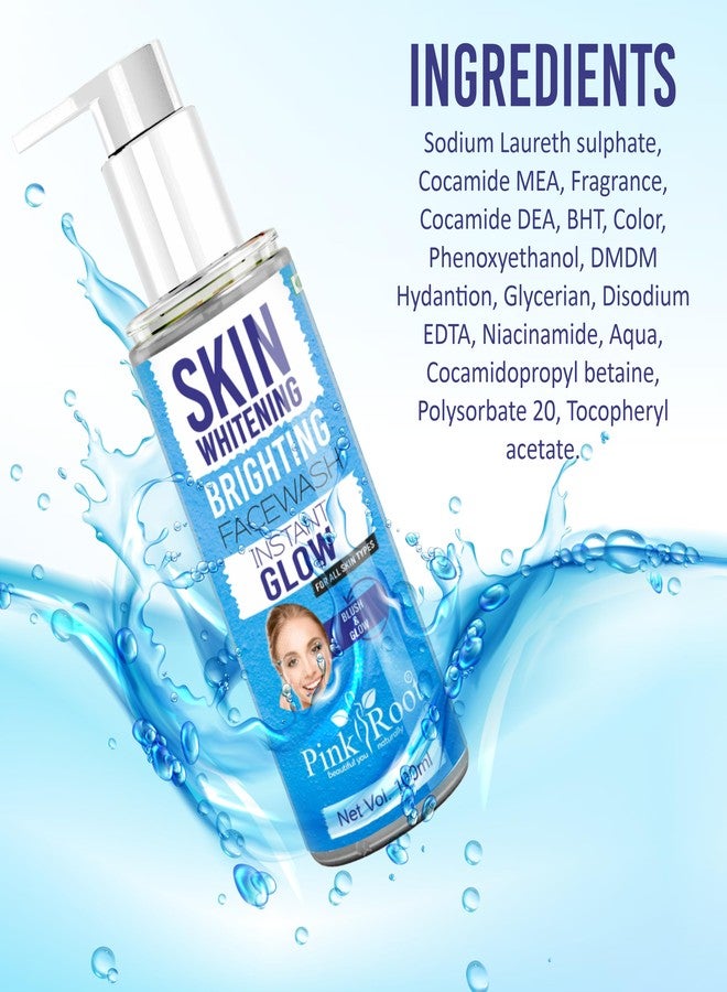 PINK ROOT Skin Whitening Facewash Gel - Deep Pore Cleansing For Smooth Skin, Helps Remove Blackheads & Reduce Acne Breakout - Daily Cleaner & Moisturizer For Men & Women (Skin Whitening 100ml) - Image 3