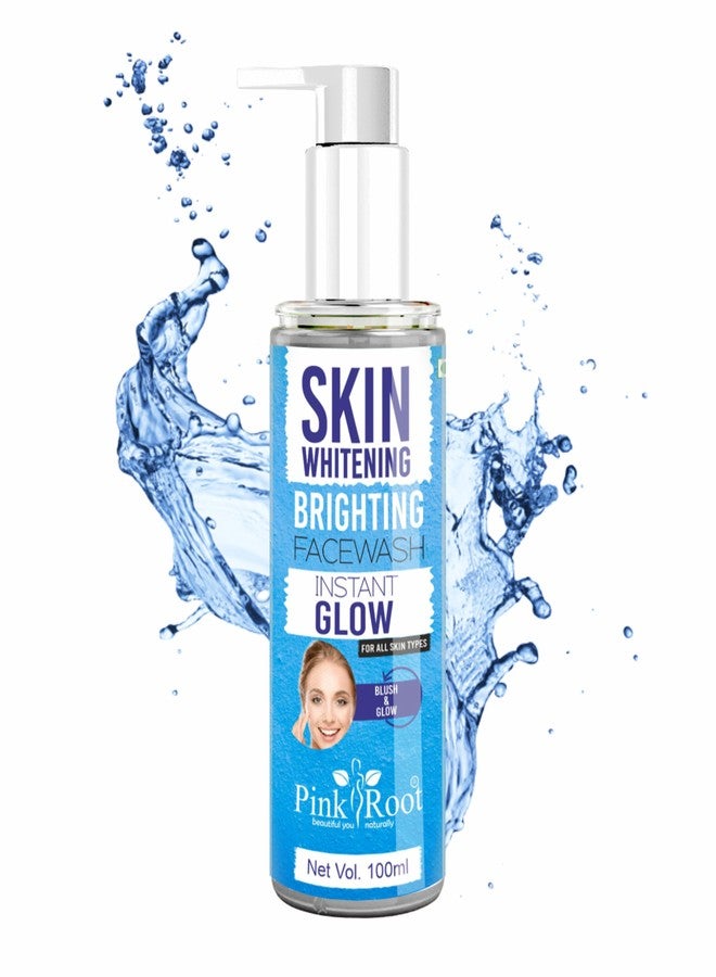 PINK ROOT Skin Whitening Facewash Gel - Deep Pore Cleansing For Smooth Skin, Helps Remove Blackheads & Reduce Acne Breakout - Daily Cleaner & Moisturizer For Men & Women (Skin Whitening 100ml) - Image 1