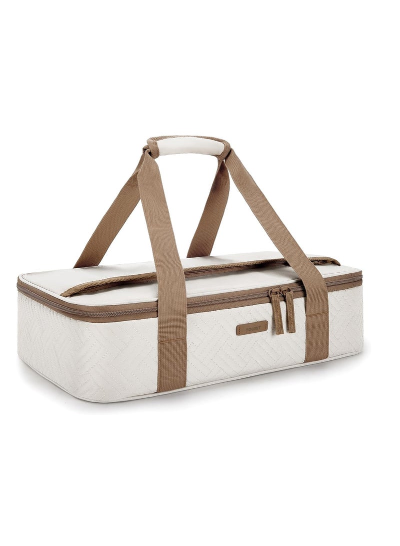 TOURIT Insulated Casserole Carrier for Hot or Cold Food Thermal Food Carrier for Picnic Cookouts Potluck Parties Fits 9" x 13" Baking Dish - Image 1