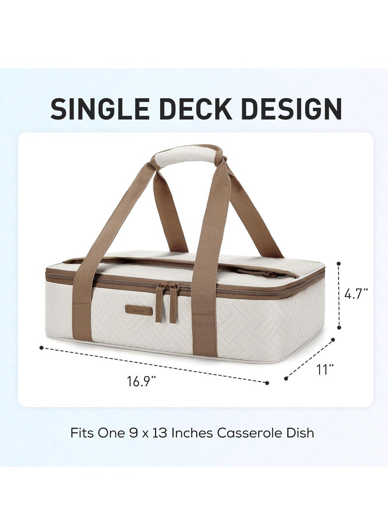 TOURIT Insulated Casserole Carrier for Hot or Cold Food Thermal Food Carrier for Picnic Cookouts Potluck Parties Fits 9" x 13" Baking Dish - Image 2