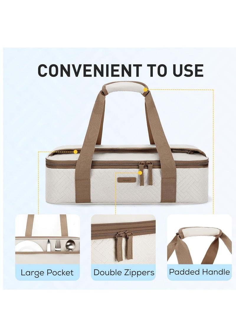 TOURIT Insulated Casserole Carrier for Hot or Cold Food Thermal Food Carrier for Picnic Cookouts Potluck Parties Fits 9" x 13" Baking Dish - Image 3