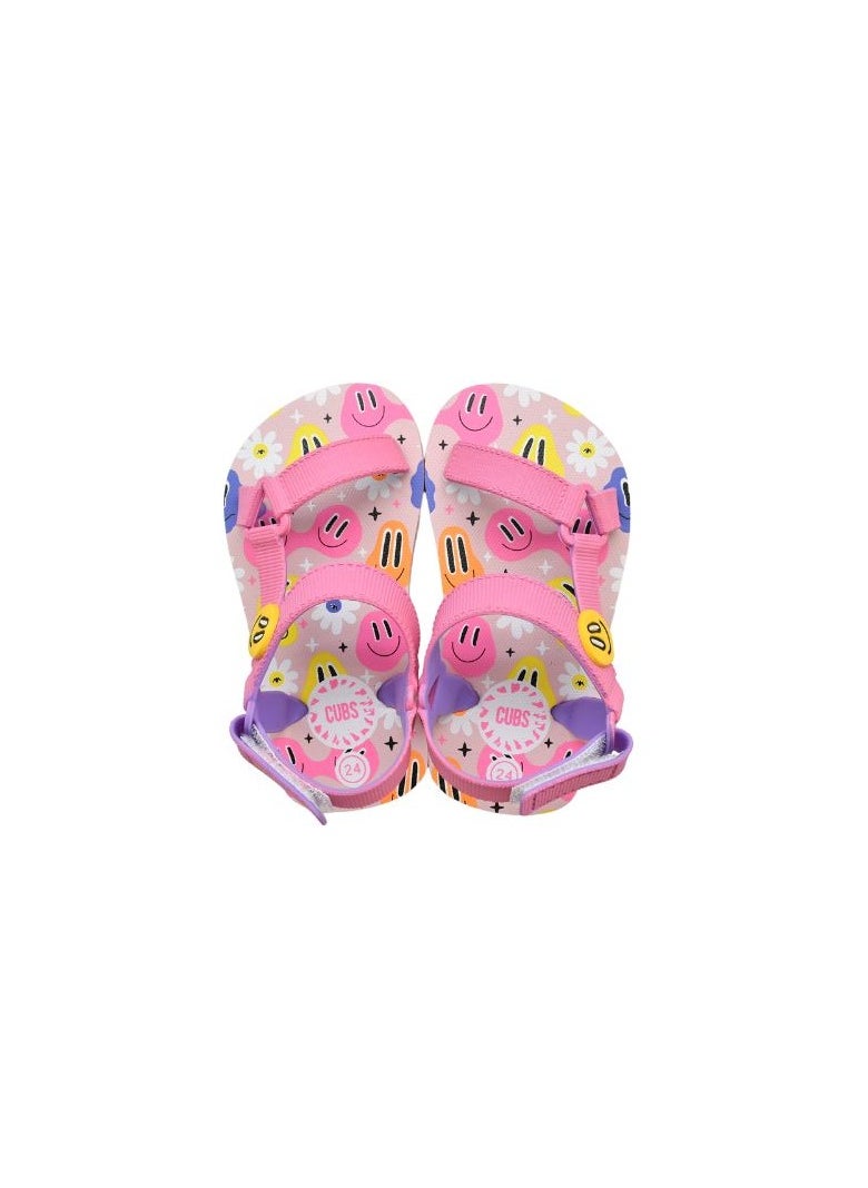 CUBS Pink Smiles and flowers Baby Girl Sling CUBS Sandal  - Image 2