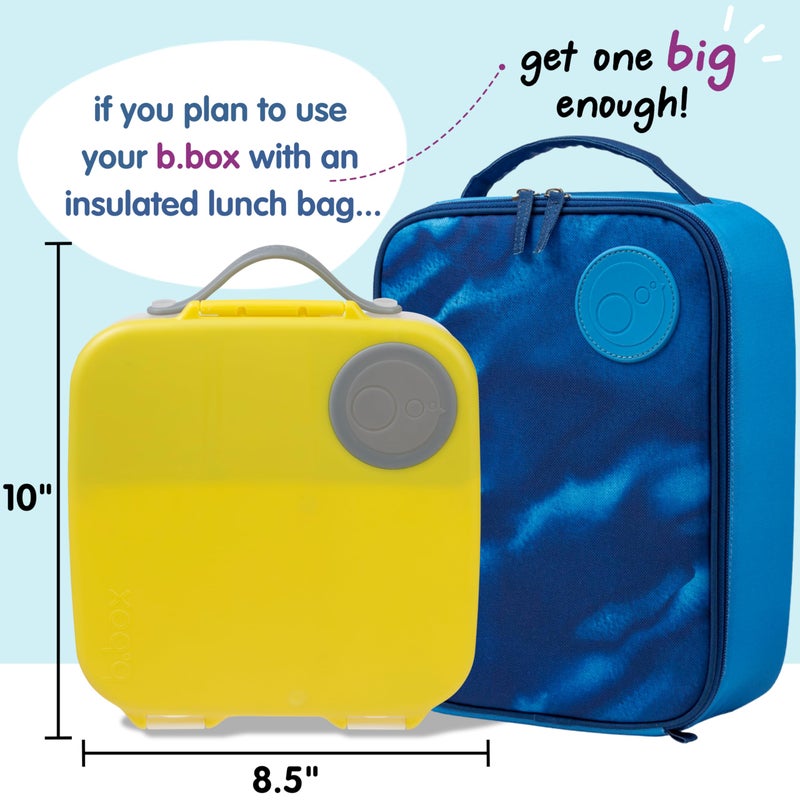 b.box Oversized Lunch Box for Kids: Bento Box with 4 Compartments (2 Leak Proof), Removable Divider, Gel Cold Pack. For Older Kids and Big Eaters Ages 3+. School Supplies. 8½ Cup Capacity - Image 2