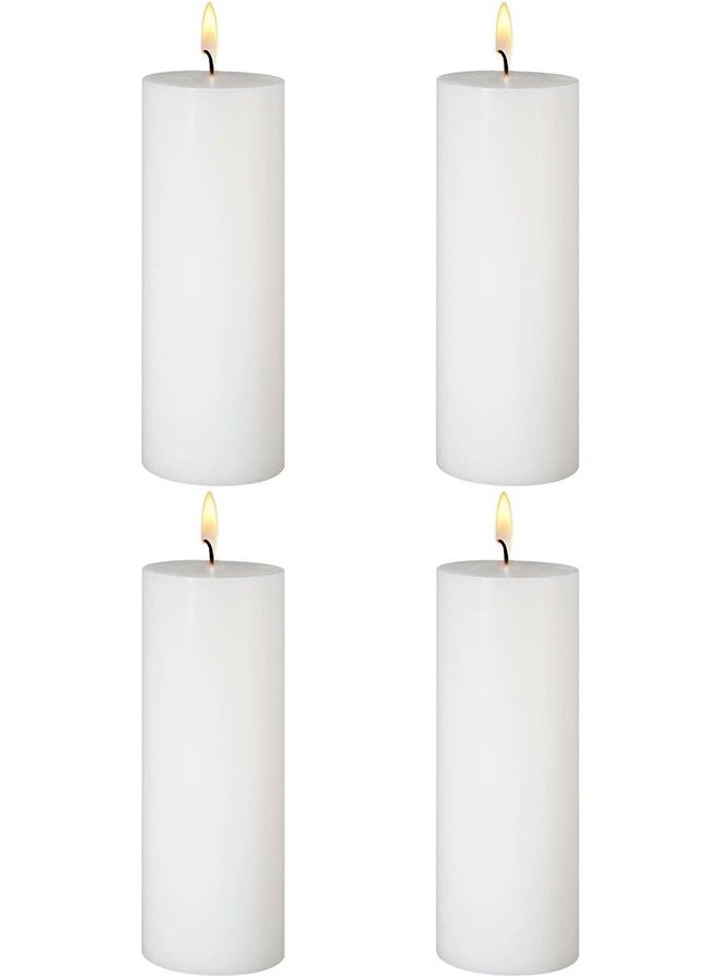 Sihuida 4 Pack White Pillar Candles, 2x4 Inch, Long-Lasting, Dripless and Smokeless Unscented Candles, Ideal for Home Décor, Parties Weddings and Relaxation - Image 1