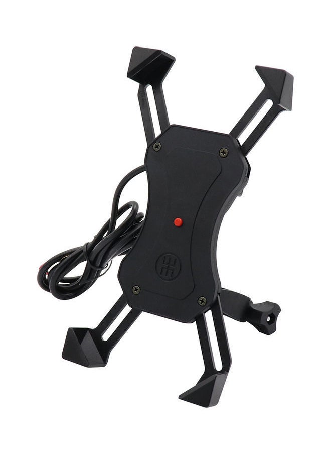 Y&D Universal Adjustable USB chargeable Phone Mount Holder for Motorcycle - Bike Handlebars Fits All Cell Phones 3.5-6" Wide  - Image 1