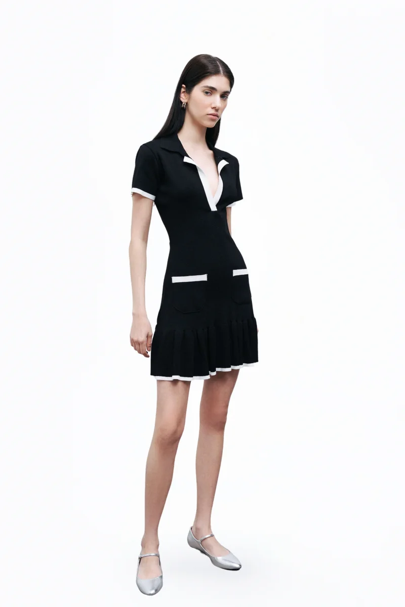 نوكتورن Pleated Mini Knit Dress