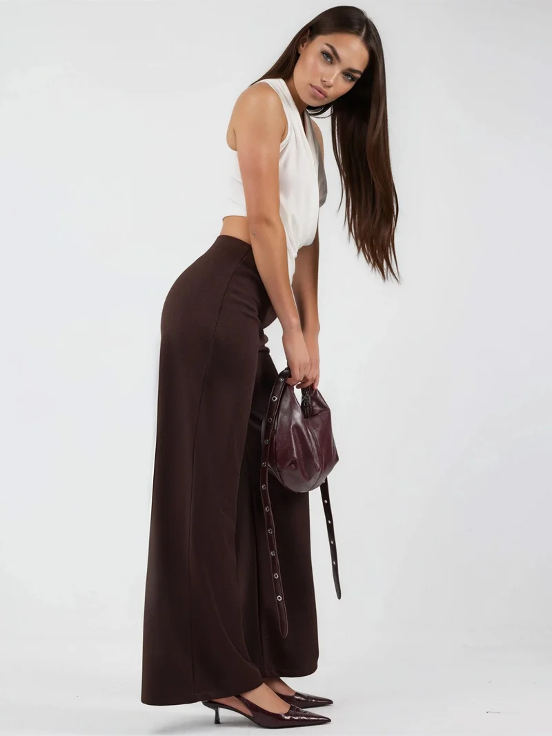 بوسيم BUSEM High Waist Wide Leg Trousers