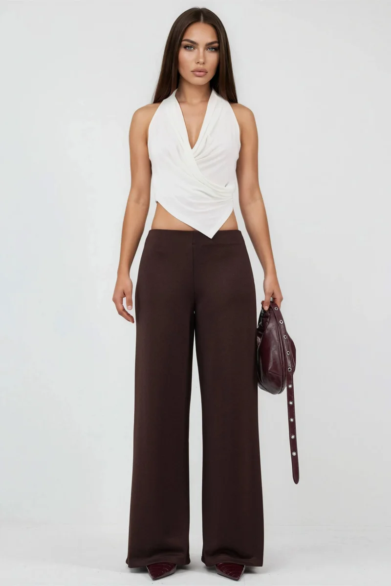 بوسيم BUSEM High Waist Wide Leg Trousers