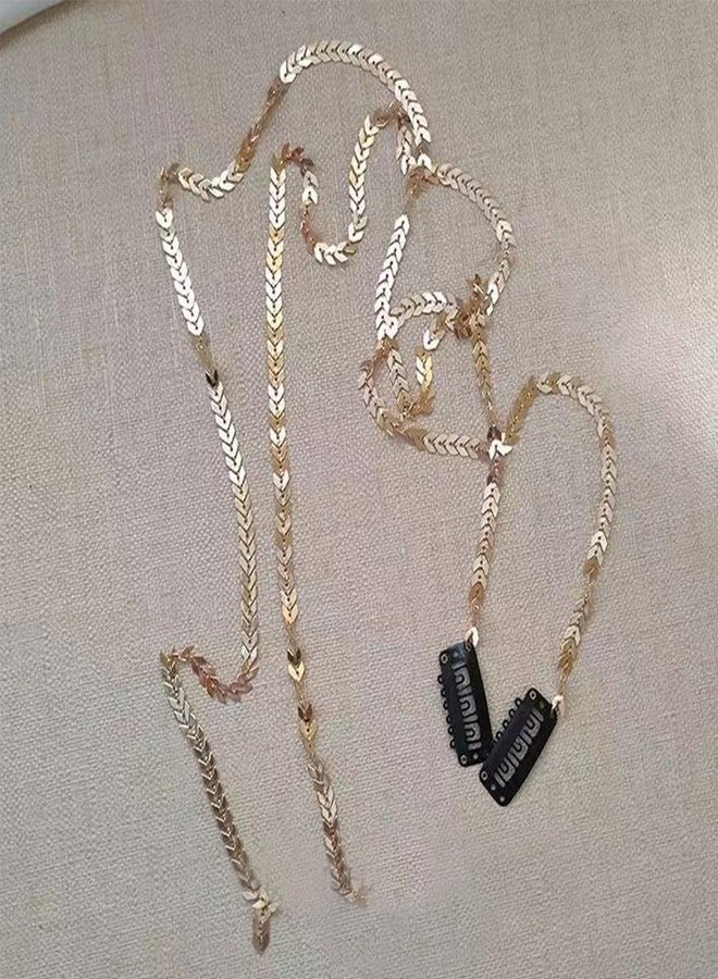 CHIROGRAPHY Braided Hair Chain for Women | Gold Punk Metal Tassel Hair Clips | Wheat Chain Hair Extensions for Braids, Ponytails, Wedding and Party Headpiece Accessories (2 Pcs) - Image 4