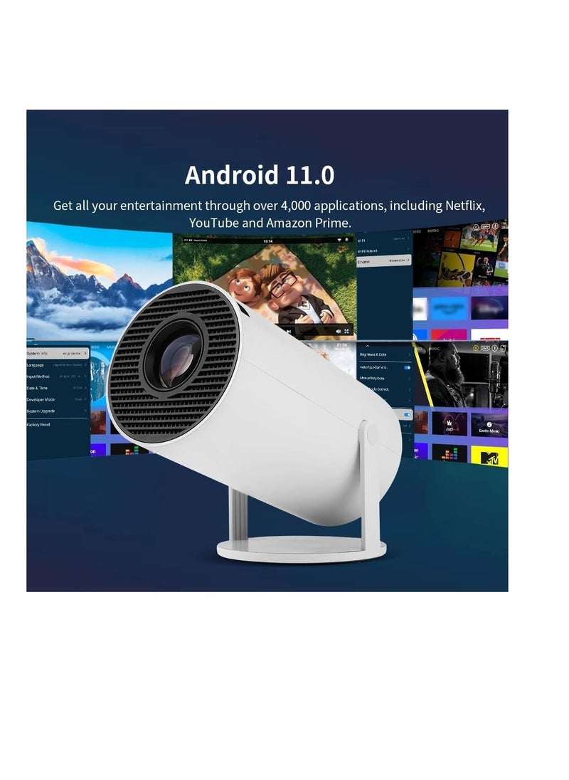 Generic - Mini Projector, HY300 Auto Keystone Correction, 4K 1080P Support Portable Projector, 150 ANSI Smart Projector with 2.4/5G WiFi, Android 11.0, 130 Inch Screen Outdoor Home Video Projector - Image 1
