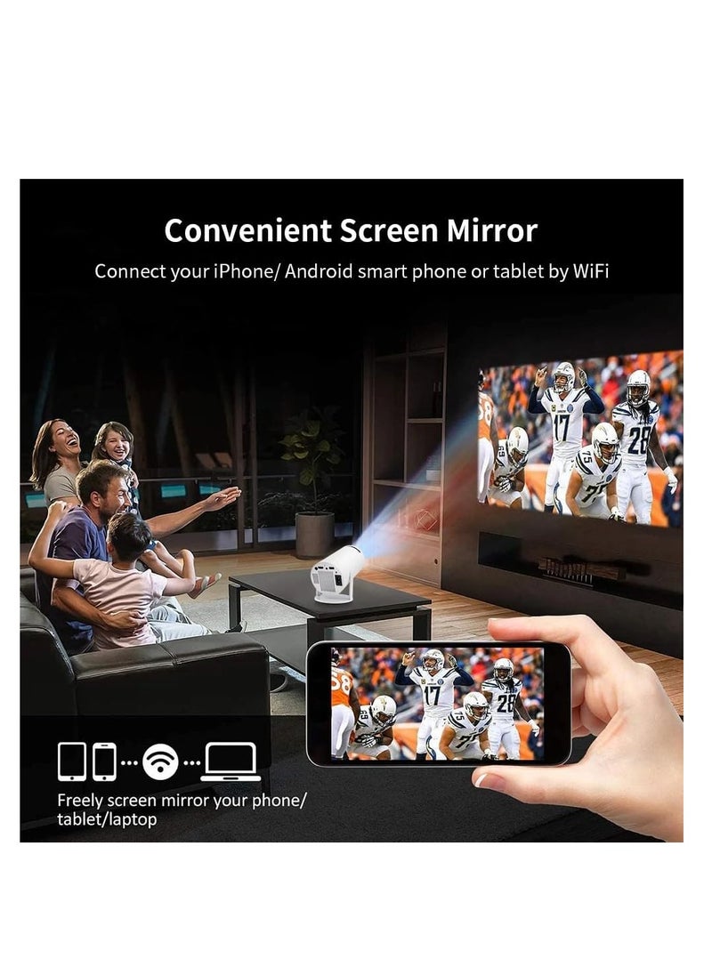 Generic - Mini Projector, HY300 Auto Keystone Correction, 4K 1080P Support Portable Projector, 150 ANSI Smart Projector with 2.4/5G WiFi, Android 11.0, 130 Inch Screen Outdoor Home Video Projector - Image 1