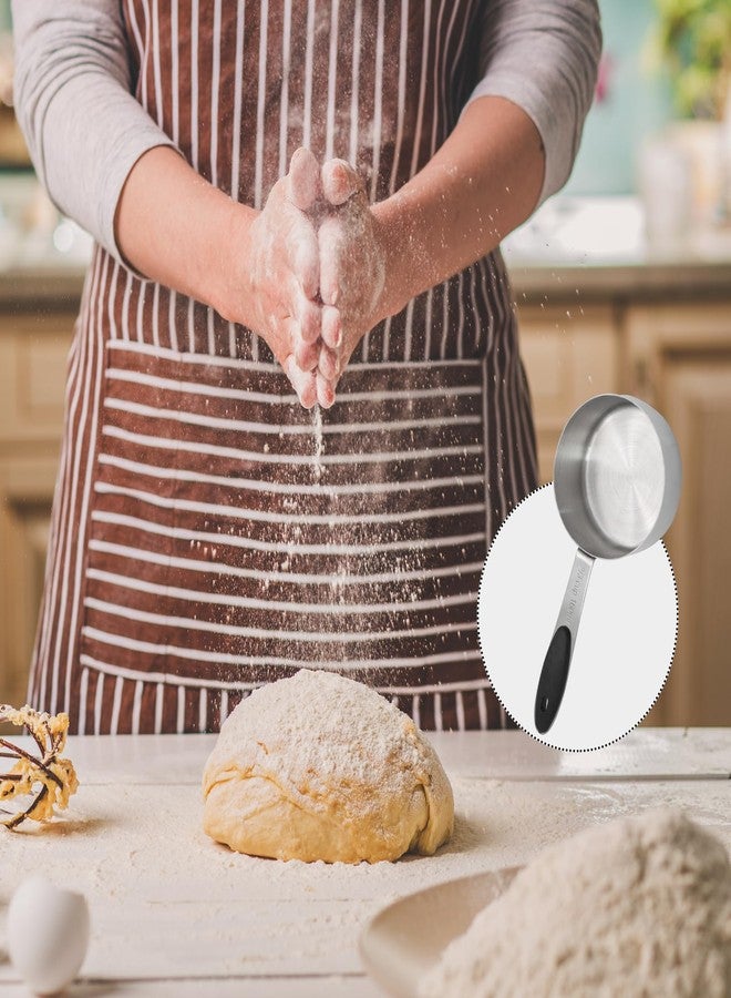 Cionyce 2/3 cup measuring cup,160 ML Stainless Steel Coffee Measuring Scoops, Single Metal Coffee Scoop Measuring Cup with Black Silicone Handle - Image 5