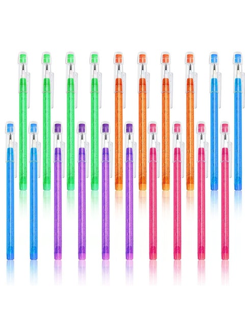 Non Sharpening Pencils HB Translucent Pencil Stacking Point Pencils for Kids Stackable Pencil with Matching Eraser for Taking Notes Writing Drawing 5 Colors 20Pcs