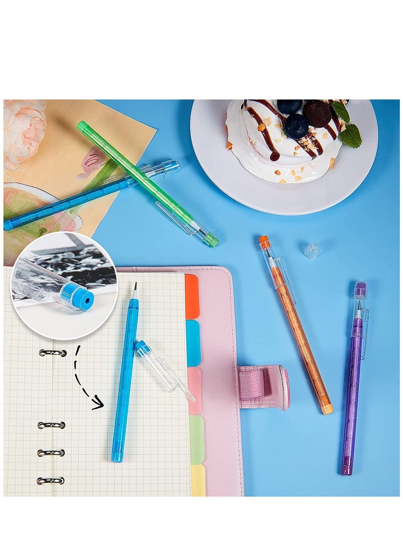 SYOSI - Non Sharpening Pencils HB Translucent Pencil Stacking Point Pencils for Kids Stackable Pencil with Matching Eraser for Taking Notes Writing Drawing 5 Colors 20Pcs - Image 1