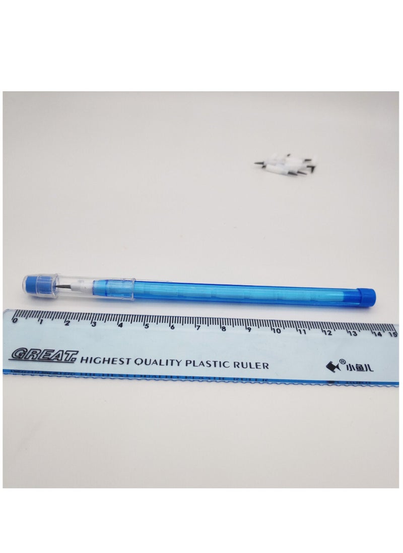 SYOSI - Non Sharpening Pencils HB Translucent Pencil Stacking Point Pencils for Kids Stackable Pencil with Matching Eraser for Taking Notes Writing Drawing 5 Colors 20Pcs - Image 1