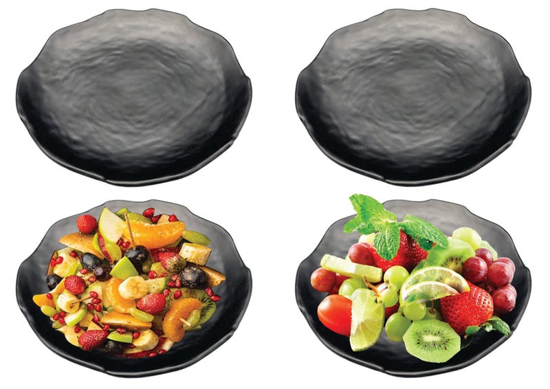 ZIDO Pack of 4/ Multi-Purpose Dahi Bhalla Plate/Chaat Plate/Snacks Plate/Appetizer Plate/Dessert Plate for Serving All Type of Chat, Dessert and Snacks etc - Image 1