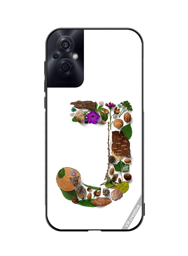 VR CREATIVE Protective Case Cover For Oppo Reno8 Z Alphabet J Design Multicolour - Image 1